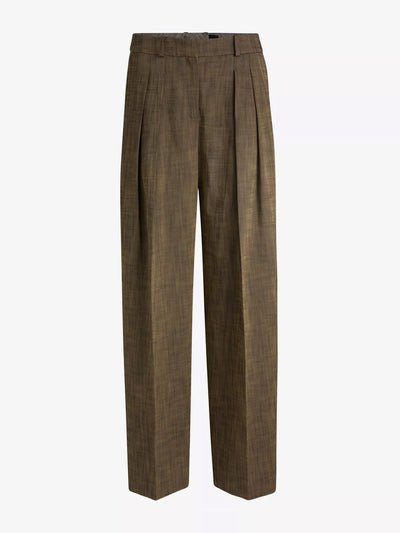 Boss Centre-crease straight-leg mid-rise woven trousers at Collagerie