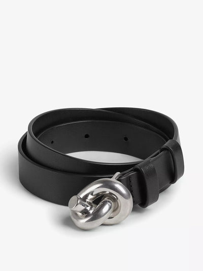 Bottega Veneta Knot leather and silver-tone hardware belt at Collagerie