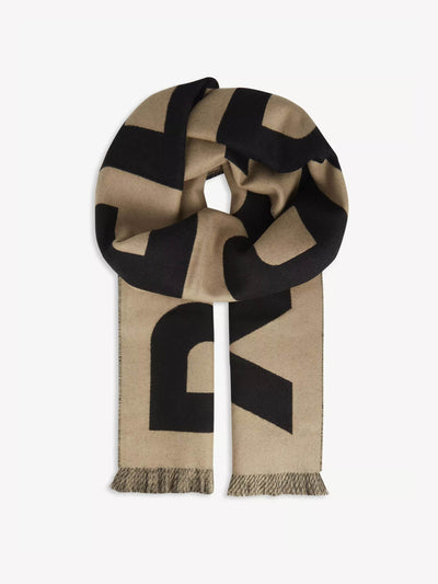 Burberry Logo-pattern wool football scarf at Collagerie