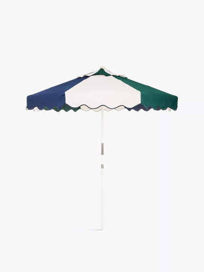 Business & Pleasure Co. Market contrast-embroidery cotton and wood umbrella at Collagerie
