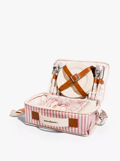 Business & Pleasure Co. Lauren's Stripe 32-piece canvas picnic set at Collagerie