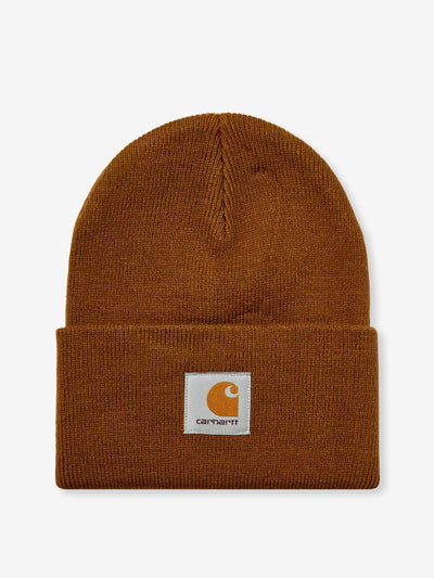 Carhartt Wip Brand-patch ribbed knitted beanie at Collagerie