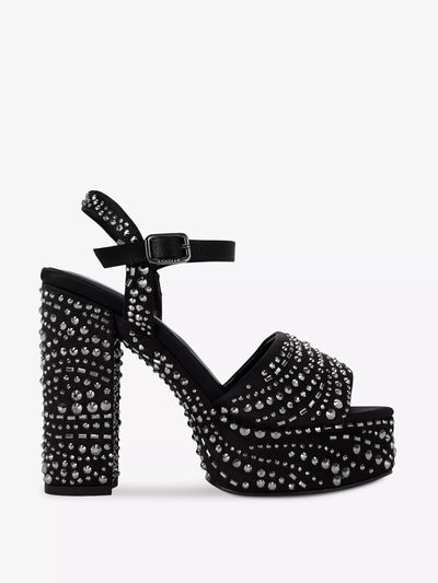 Carvela Sky High sequin-embellished heeled woven sandals at Collagerie