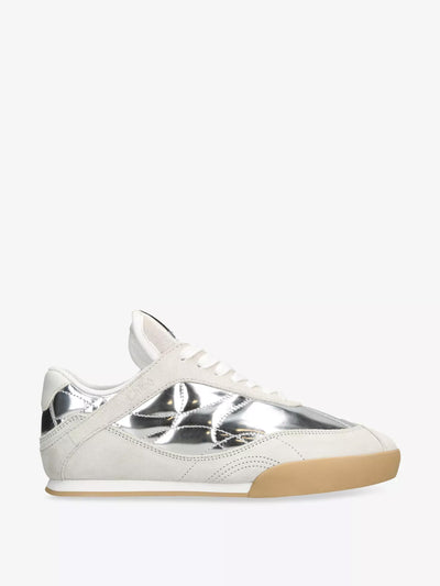 Chloé Chloé kick metallic-leather and suede low-top trainers at Collagerie