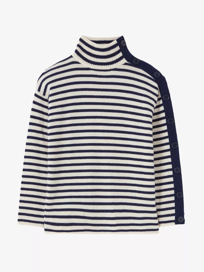 Claudie Pierlot Striped high-neck wool-blend jumper at Collagerie