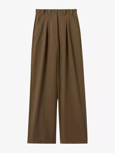 Claudie Pierlot Straight-leg high-rise stretch-cotton trousers at Collagerie
