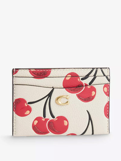 Coach Cherry-Print Leather Card Holder at Collagerie