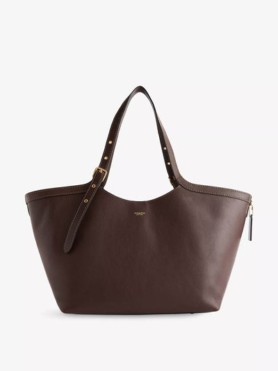Coach Gramercy branded leather tote bag at Collagerie