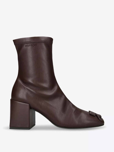 Courreges Reedition square-toe faux-leather ankle boots at Collagerie