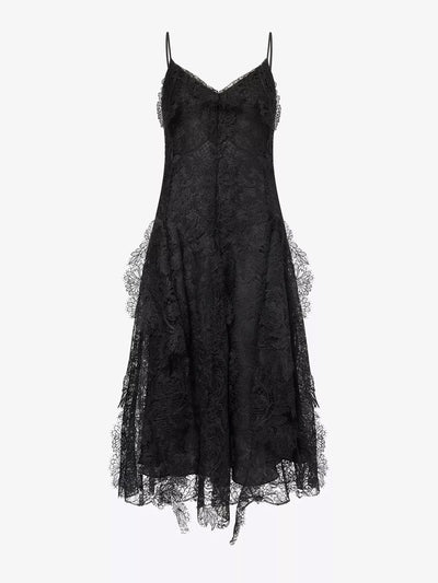 David Koma V-neck lace midi dress at Collagerie