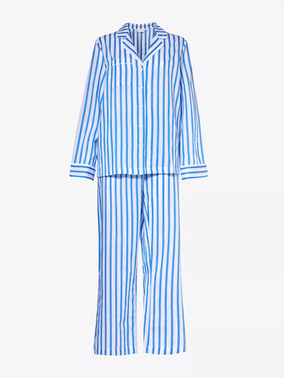 Derek Rose Capri striped cotton pyjama set at Collagerie