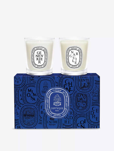 Diptyque Narguilé & Genévrier wax scented candles (set of 2) at Collagerie