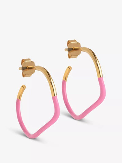 Enamel Copenhagen Sway enamel hoop earrings at Collagerie