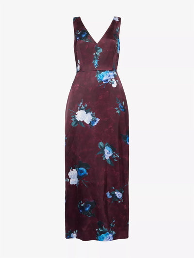 ERDEM Floral sleeveless woven midi dress at Collagerie