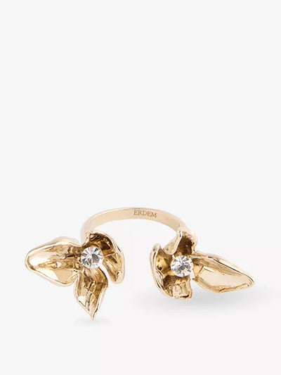 Erdem Small flower brass ring at Collagerie