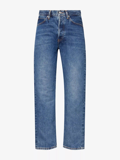 Frame The vertical crop straight-leg denim jeans at Collagerie
