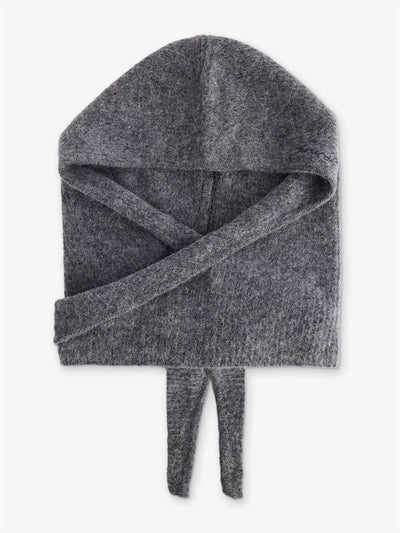Ganni Brand-embroidered wool-blend balaclava at Collagerie