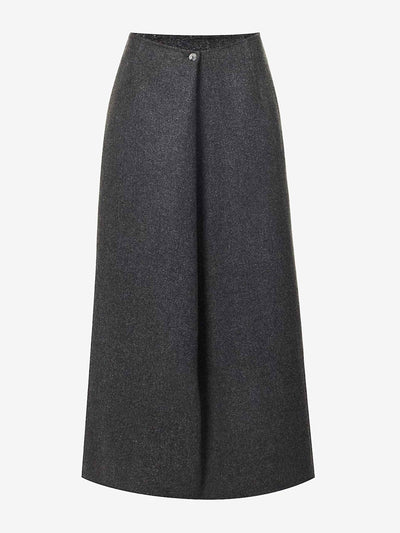 Givenchy Fold-over mid-rise wool-blend midi skirt at Collagerie