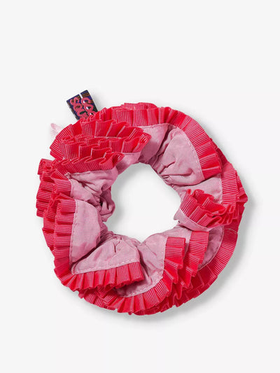 Good Squish Bedraggled frilled cotton-blend scrunchie at Collagerie