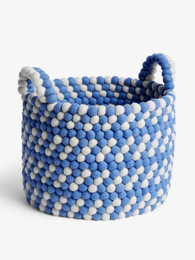 Hay Blue beaded wool basket at Collagerie
