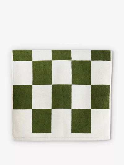 Hay Check-pattern cotton bath mat at Collagerie