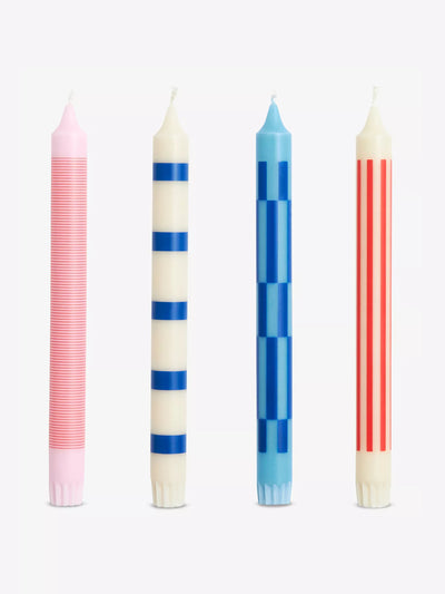 Hay Graphic-pattern wax candles (set of 4) at Collagerie