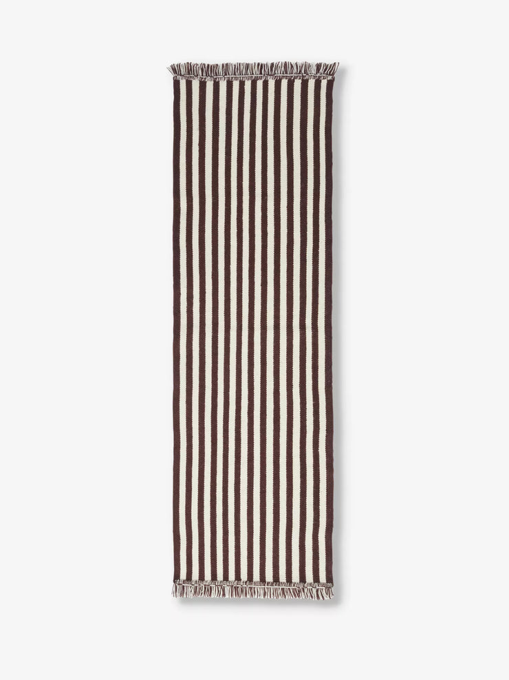Stripes fringed wool and cotton-blend rug Interiors Hay    - Collagerie