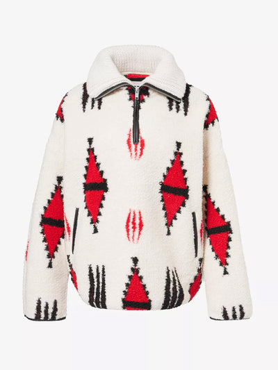 Isabel Marant Étoile Graphic-print relaxed-fit fleece jumper at Collagerie