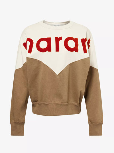 Isabel Marant Étoile Houston flocked-logo cotton-blend sweatshirt at Collagerie