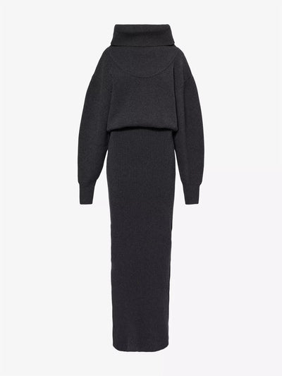 Jacquemus La maille pallone turtleneck wool-blend maxi dress at Collagerie