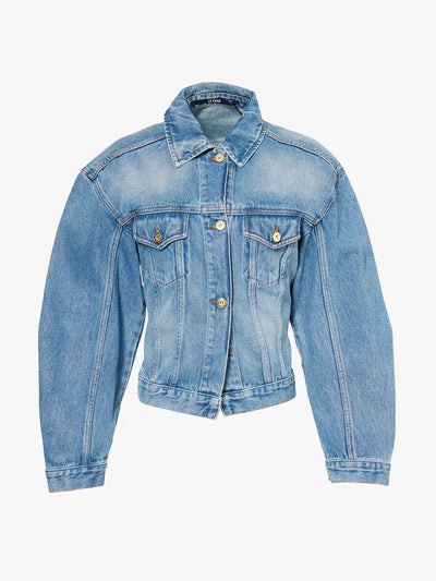 Jacquemus Patch-pocket balloon-sleeve denim jacket at Collagerie