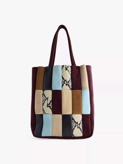 Khaite Zoe patchwork leather tote bag at Collagerie