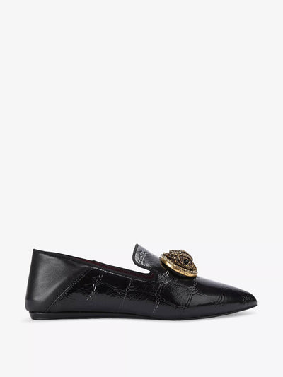 Kurt Geiger London Chelsea eagle-embellished flat patent-leather loafers at Collagerie