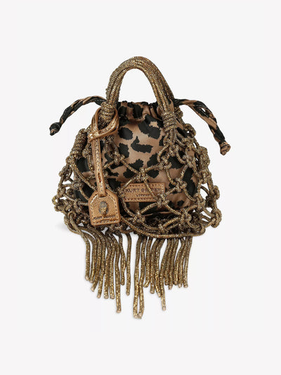 Kurt Geiger Mini macrame crystal woven bag at Collagerie