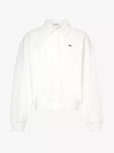 Lacoste Logo-appliqué towelling cotton-blend polo shirt at Collagerie