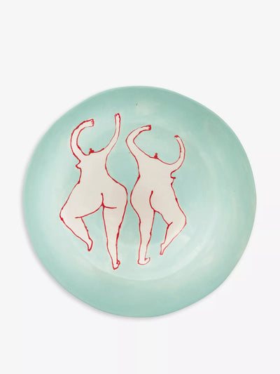 Laetitia Rouget Dancing Queen hand-painted ceramic plate at Collagerie