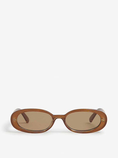 Le Specs Brown oval-frame polycarbonate sunglasses at Collagerie