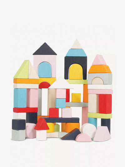 Le Toy Van 60 wooden building blocks and cotton bag set at Collagerie