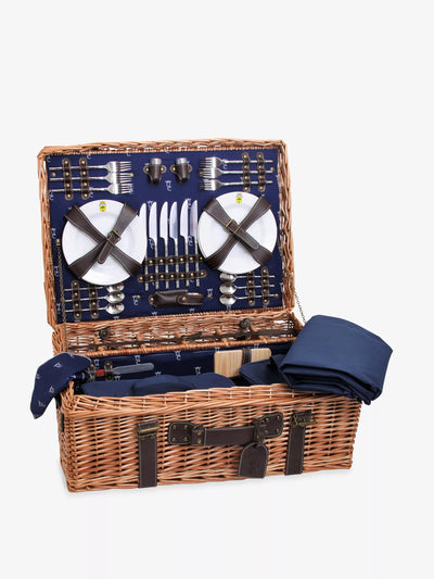 Les Jardins De La Comtesse Champs-Elysées six-person wicker picnic basket and cutlery at Collagerie