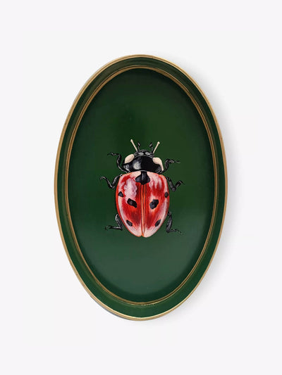Les Ottomans Ladybug hand-painted iron tray at Collagerie