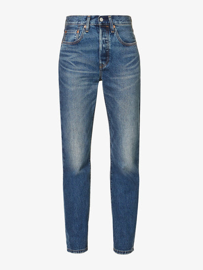 Levis 501 cropped straight-leg high-rise jeans at Collagerie