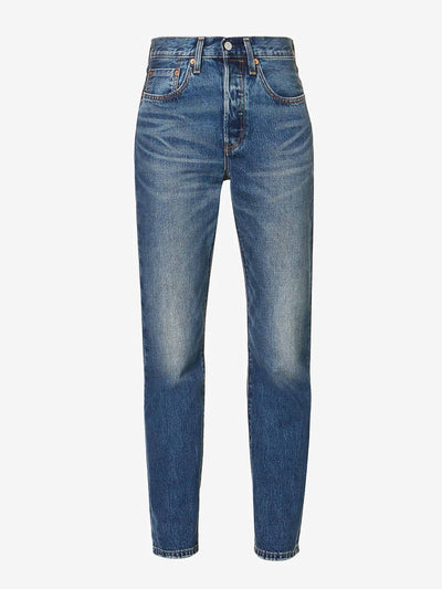 Levis 501 cropped straight-leg high-rise jeans at Collagerie