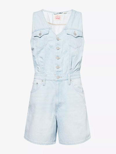 Levi's Sleeveless v-neck denim playsuit at Collagerie