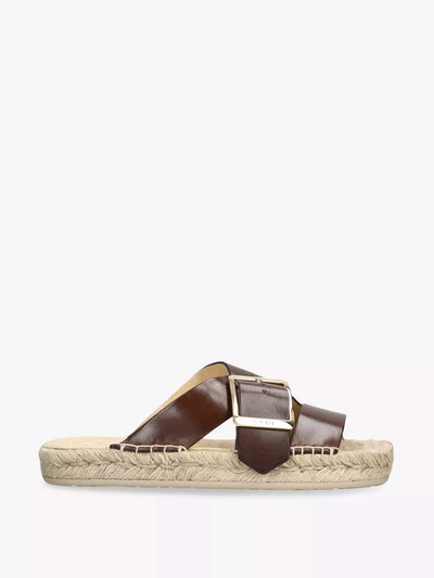 Loewe Petal leather espadrille sliders at Collagerie