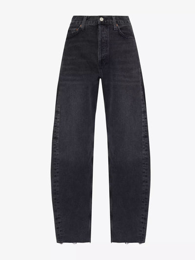 Agolde Luna Pieced straight-leg high-rise organic-cotton jeans at Collagerie