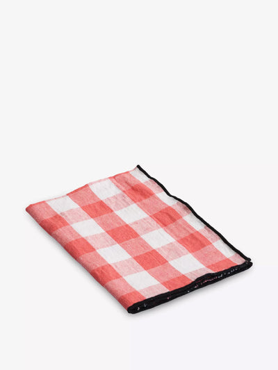 Maison de Vacances Mimi vichy linen and cotton-blend canvas napkin at Collagerie
