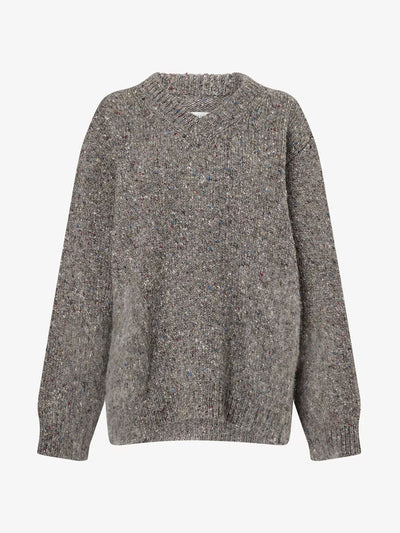 Maison Margiela V-Neck oversized-fit virgin-wool jumper at Collagerie