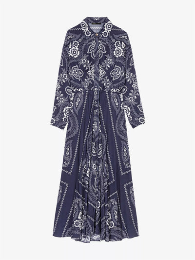 Maje Paisley-print long-sleeve woven maxi dress at Collagerie