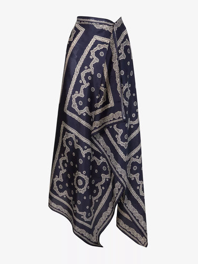 Malina Graphic-print silk sarong at Collagerie