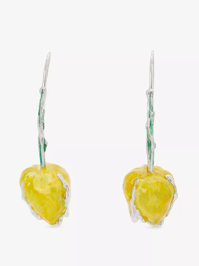 Marni Tulip enamelled drop earrings at Collagerie
